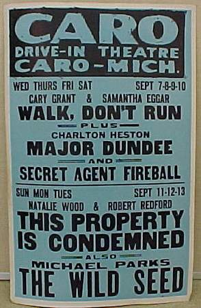 Caro Drive-In Theatre - Caro Ad (newer photo)